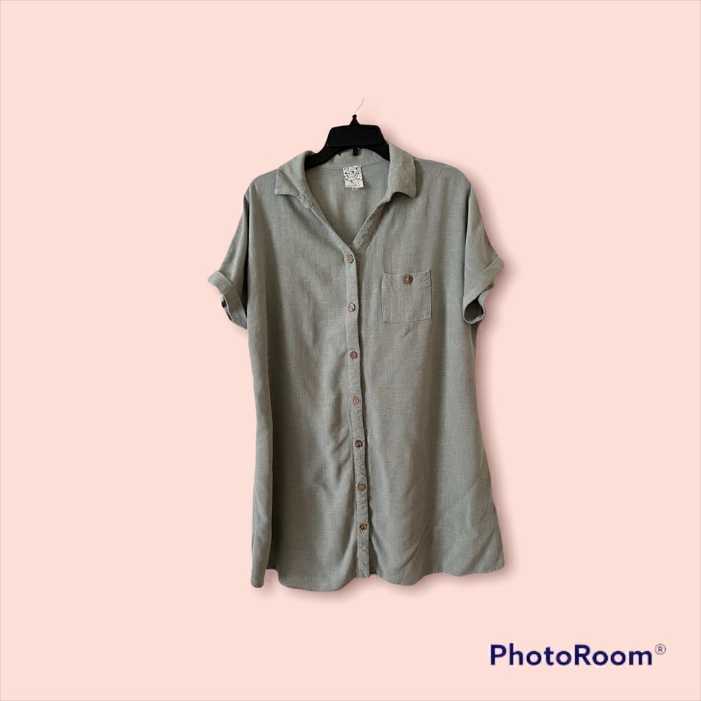 Naïf botton Down Women Shirt Tunic sz PXL